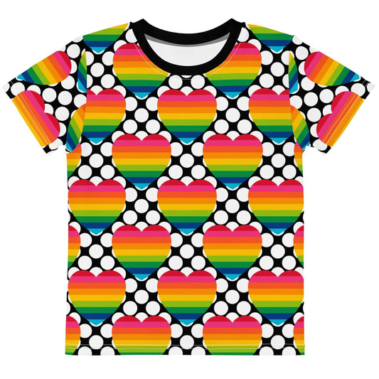 Kids' T-Shirt - ELLIE LOVE DOT rainbow - Bold Heart Print