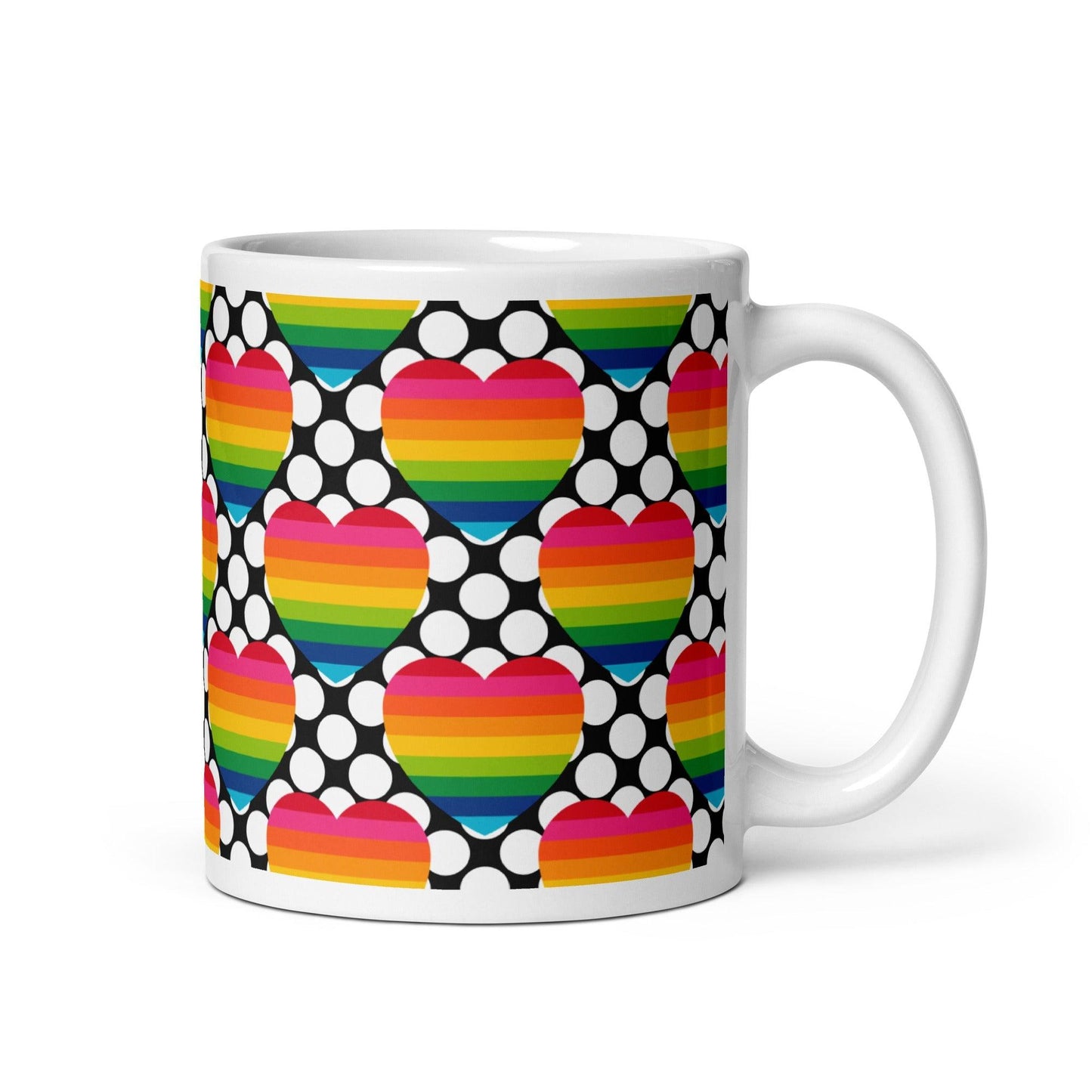 Mug - ELLIE LOVE DOT rainbow - Bold Heart Print