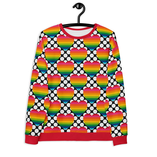 Sweatshirt - ELLIE LOVE DOT rainbow - Bold Heart Print