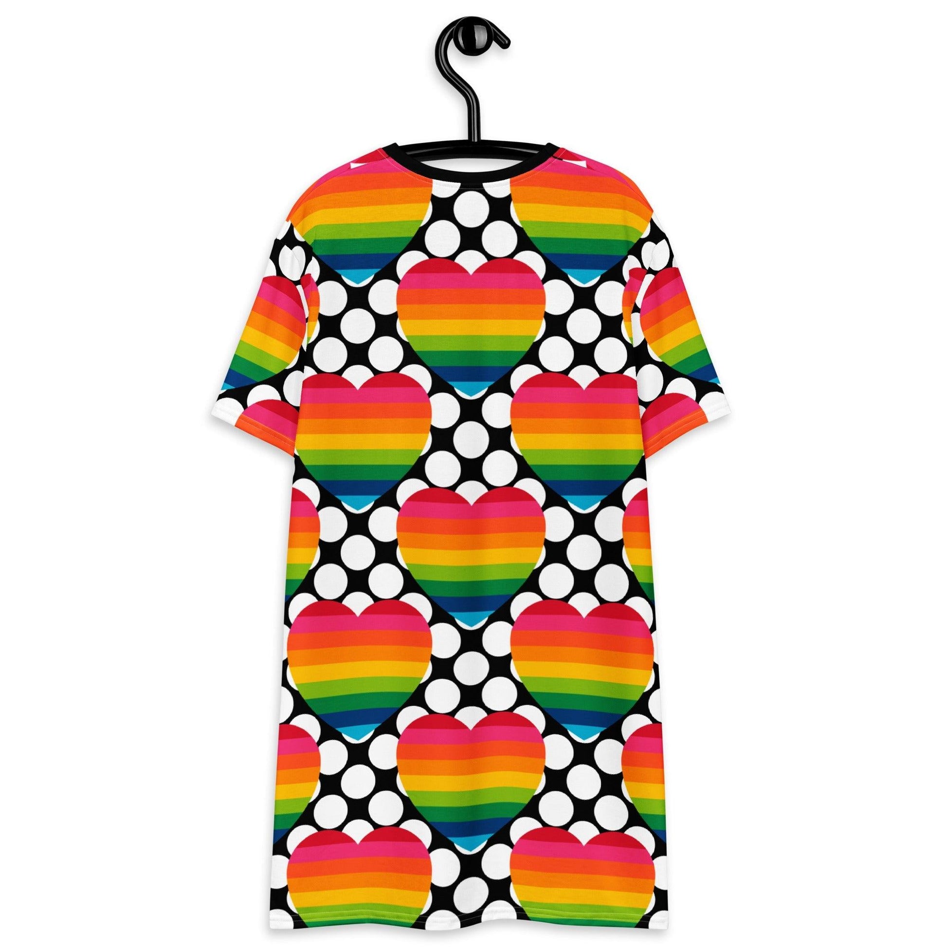 T-Shirt Dress - ELLIE LOVE DOT rainbow - Bold Heart Print