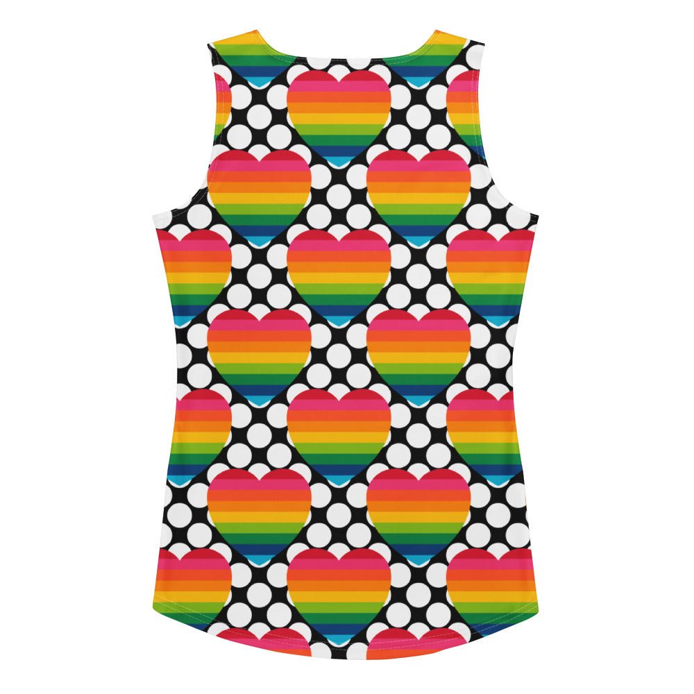 Tank Top - ELLIE LOVE DOT rainbow - Bold Heart Print