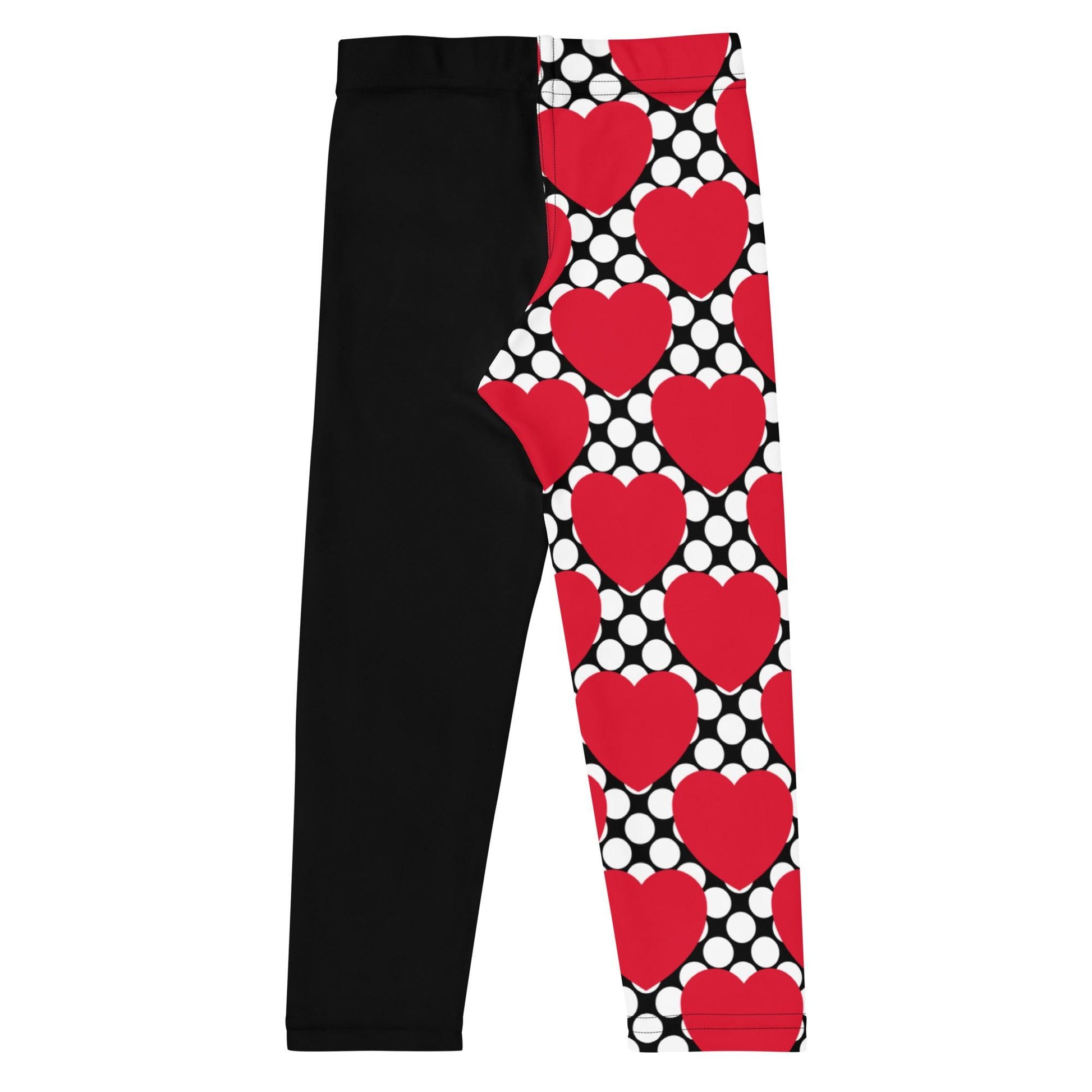 Kids' Leggings - ELLIE LOVE DOT red black - Bold Heart Print
