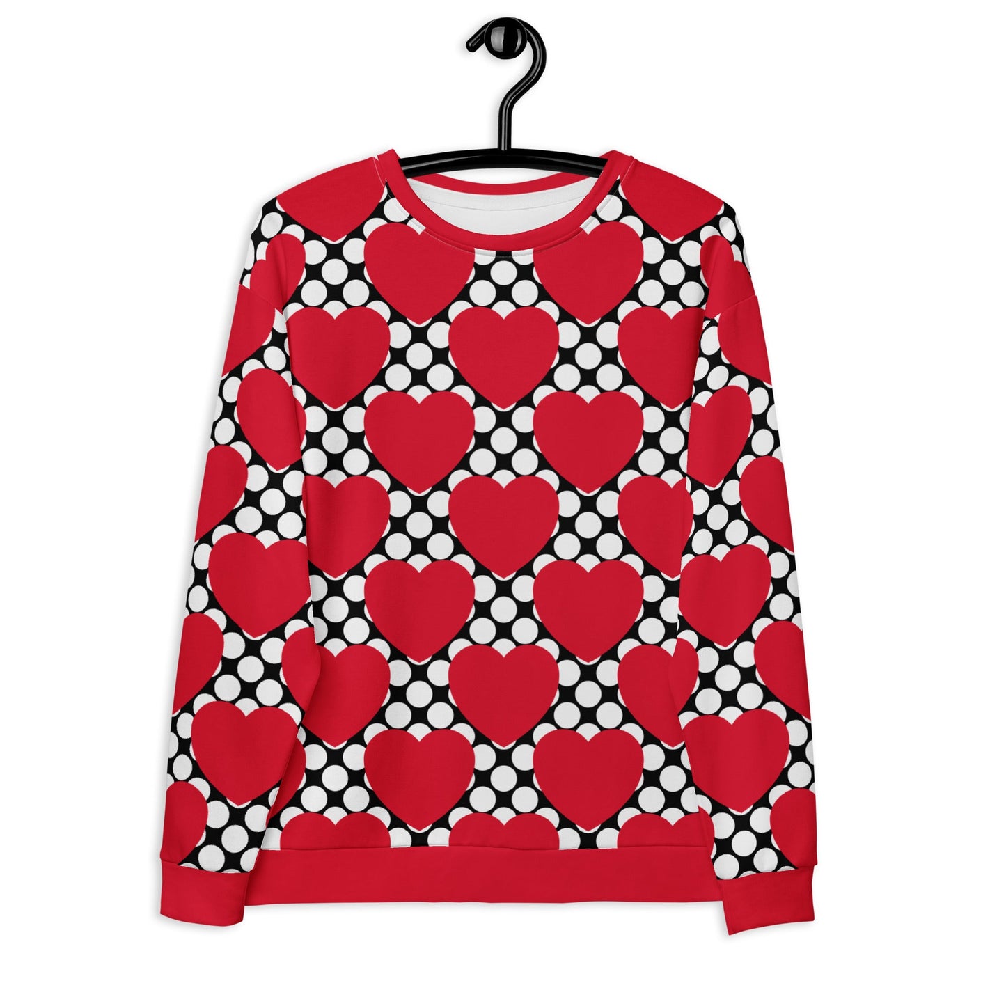 Sweatshirt - ELLIE LOVE DOT red black - Bold Heart Print