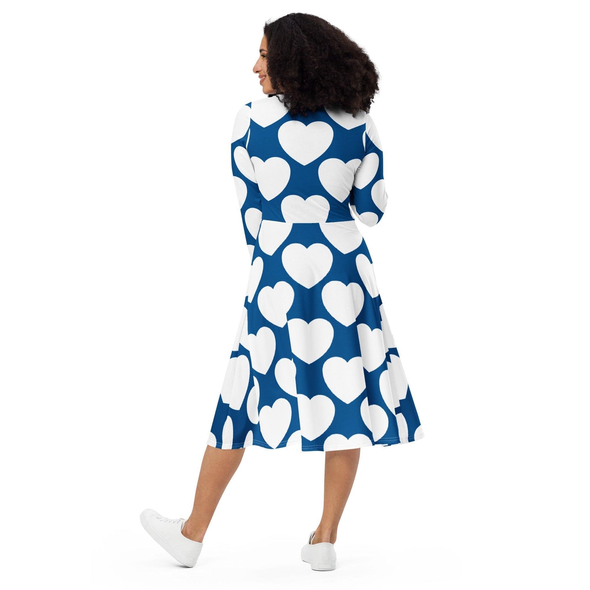 Midi Dress - ELLIE LOVE fin - Bold Heart Print