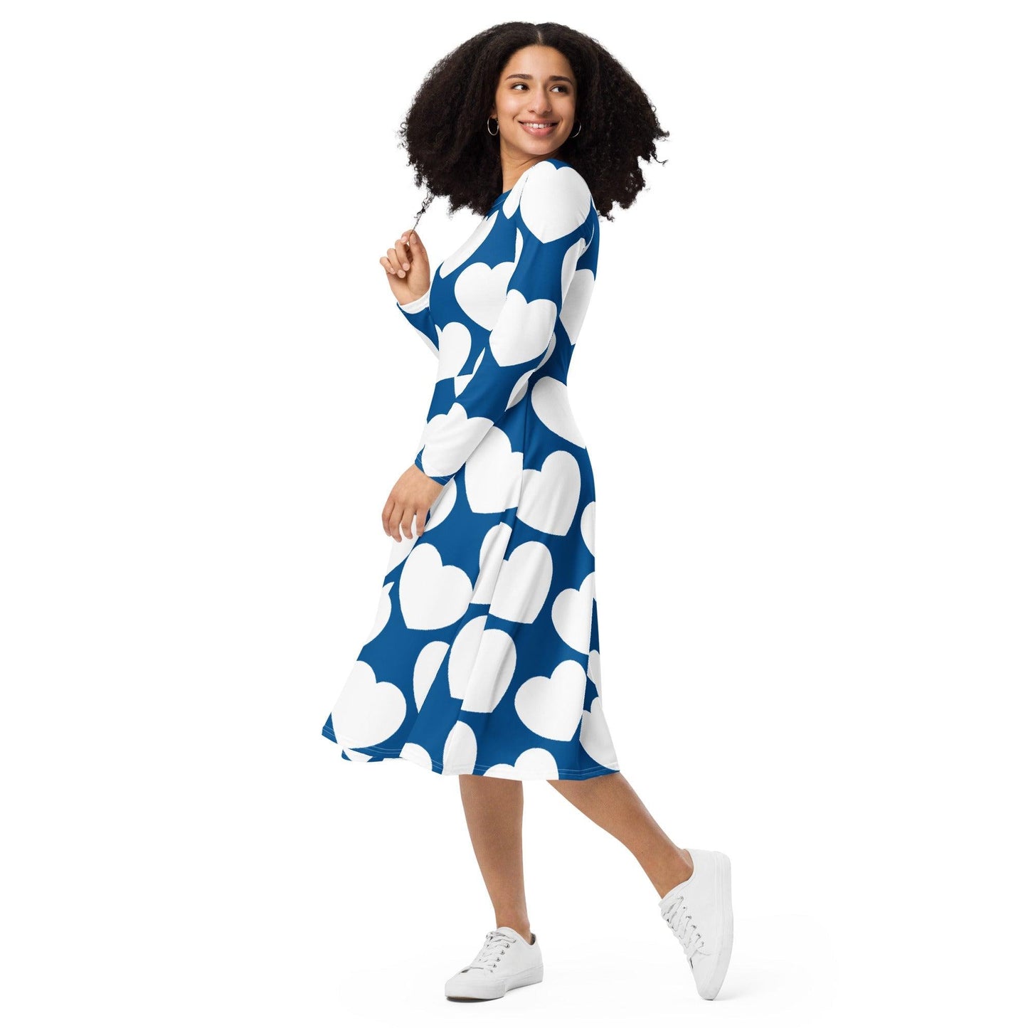 Midi Dress - ELLIE LOVE fin - Bold Heart Print