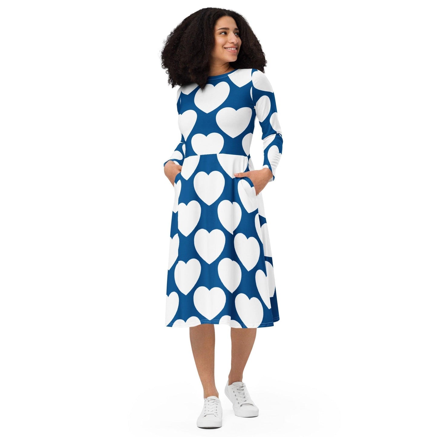 Midi Dress - ELLIE LOVE fin - Bold Heart Print