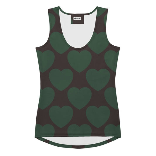 Tank Top - ELLIE LOVE forest - Bold Heart Print