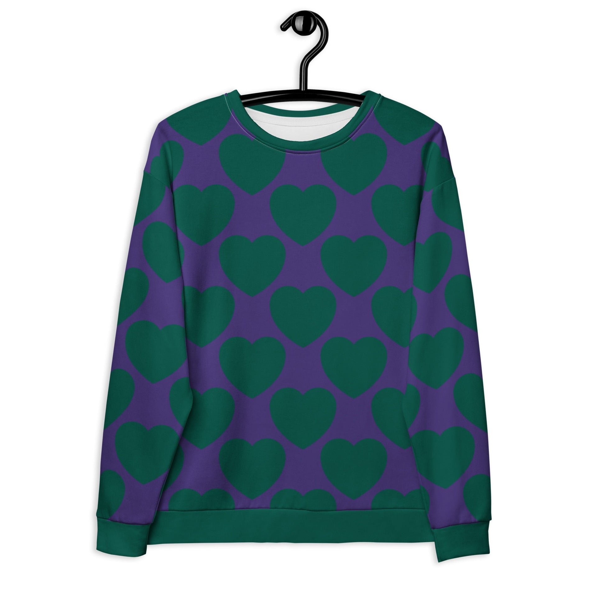 Sweatshirt - ELLIE LOVE green purple - Bold Heart Print