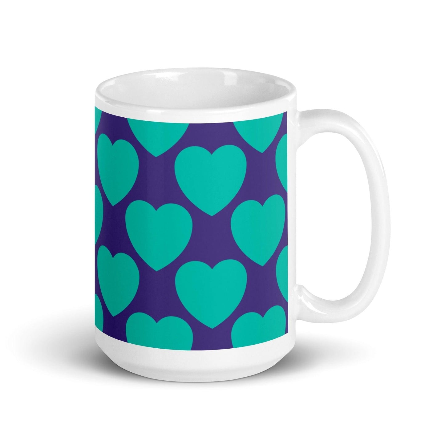 Mug - ELLIE LOVE mint purple - Bold Heart Print