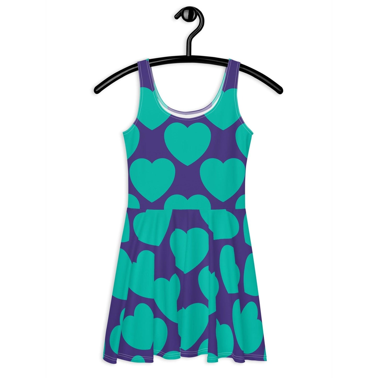 Skater Dress - ELLIE LOVE mint purple - Bold Heart Print