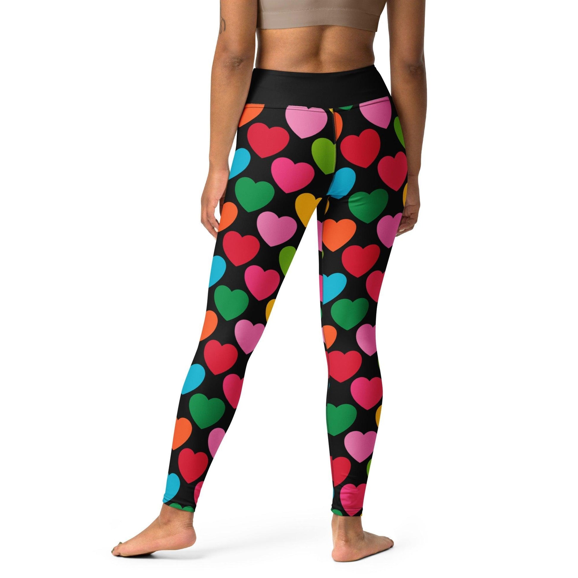 Yoga Leggings -2- ELLIE LOVE mix black - Bold Heart Print