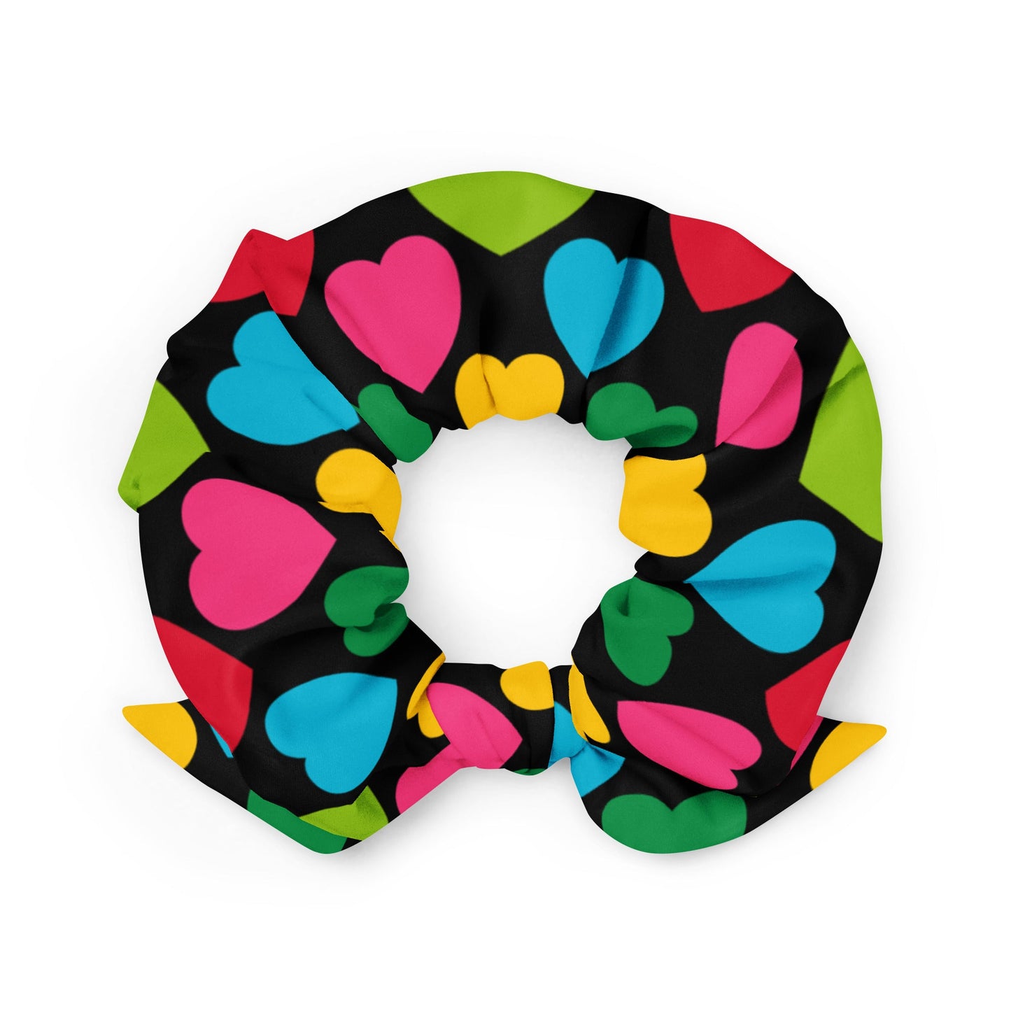 Scrunchie - ELLIE LOVE mix black - Bold Heart Print