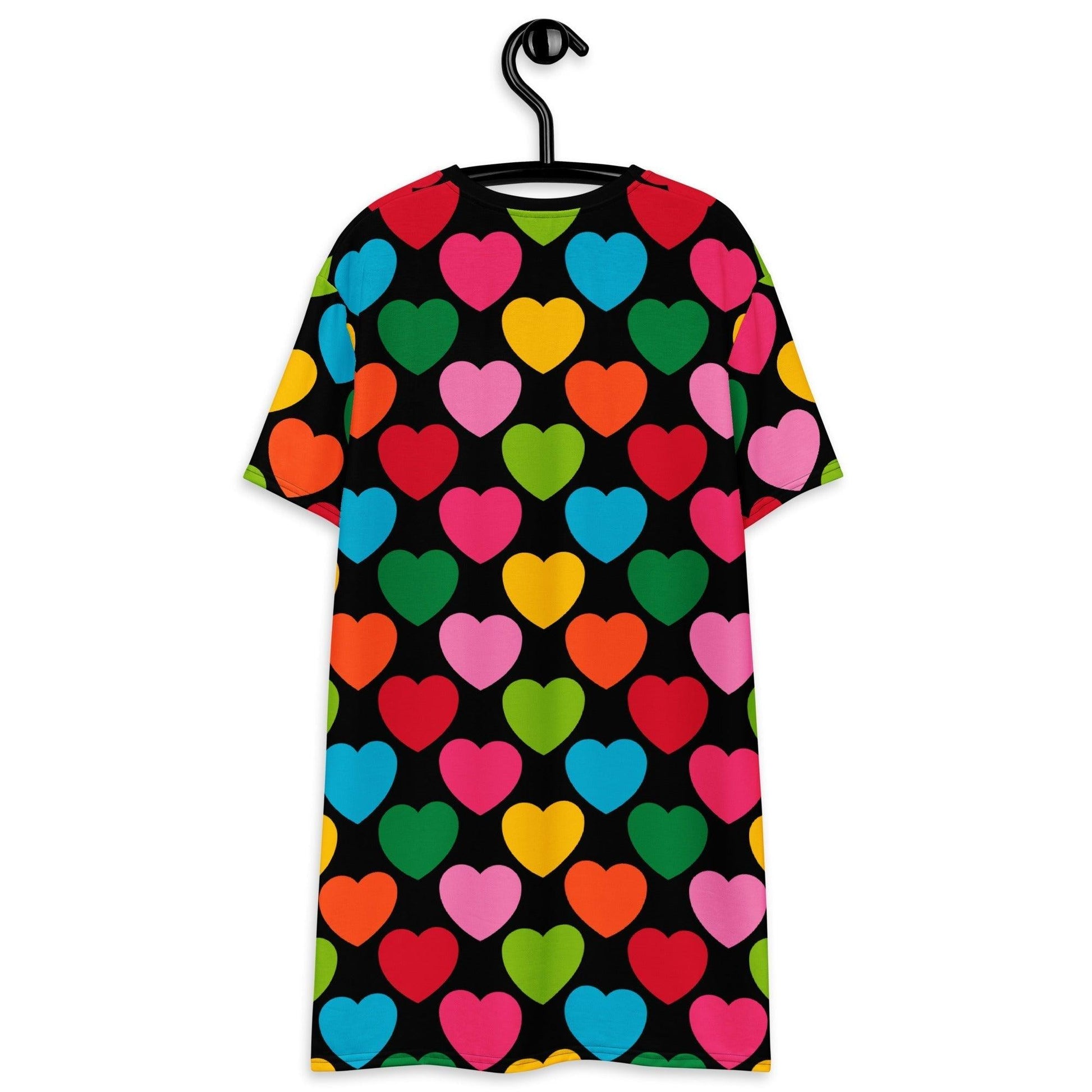 T-shirt dress - ELLIE LOVE mix black - Bold heart print