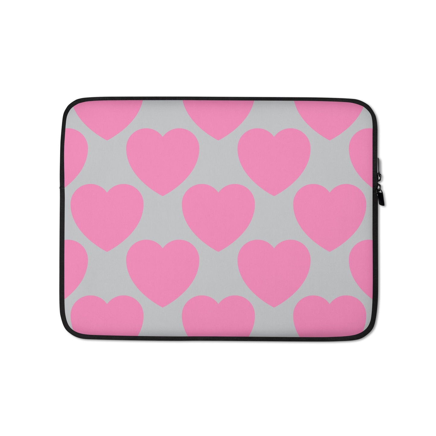 Laptop Sleeve - ELLIE LOVE pink grey - Bold Heart Print