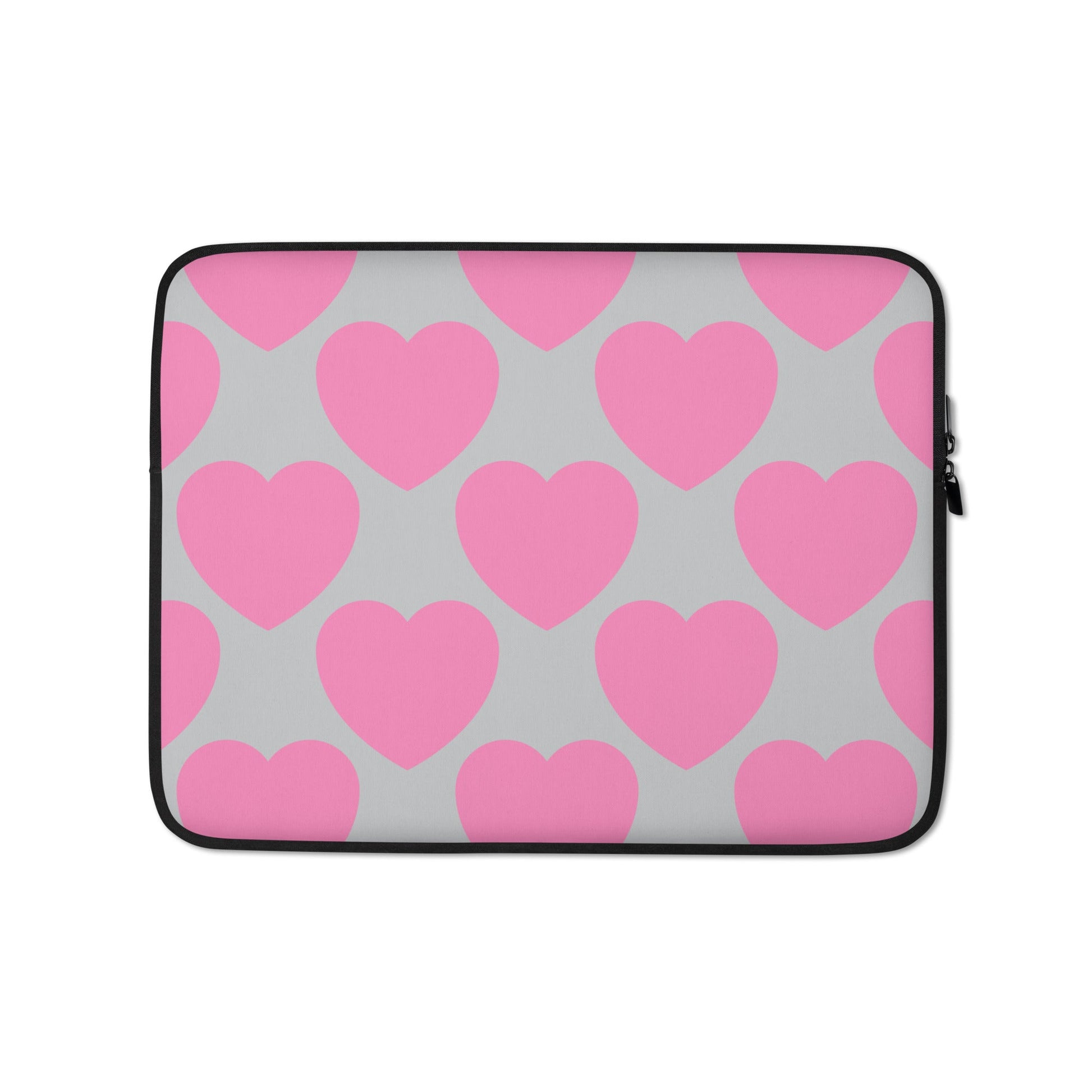 Laptop Sleeve - ELLIE LOVE pink grey - Bold Heart Print