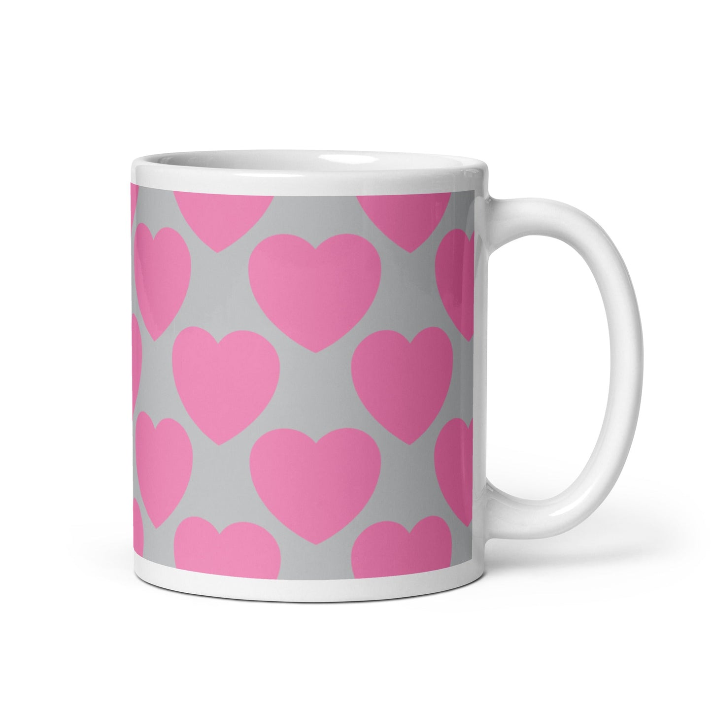 Mug - ELLIE LOVE pink grey - Bold Heart Print