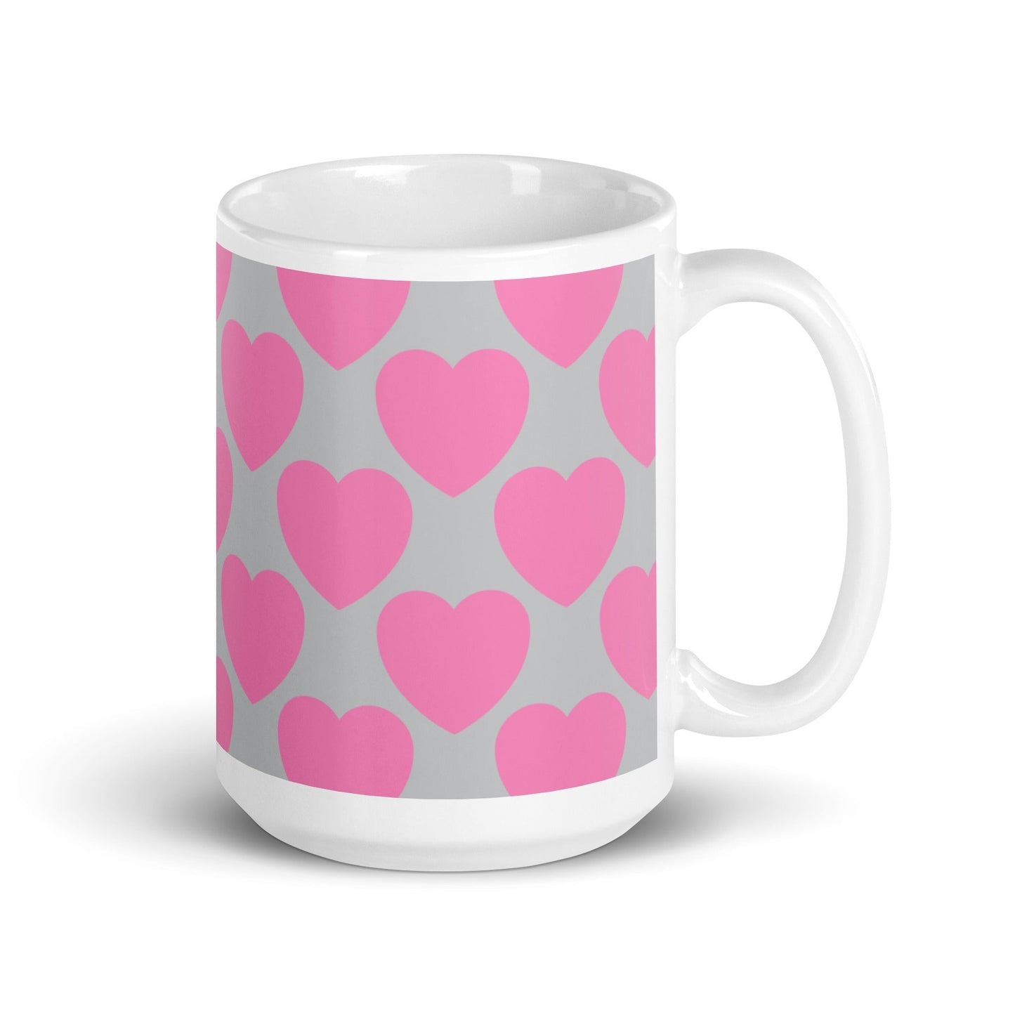 Mug - ELLIE LOVE pink grey - Bold Heart Print