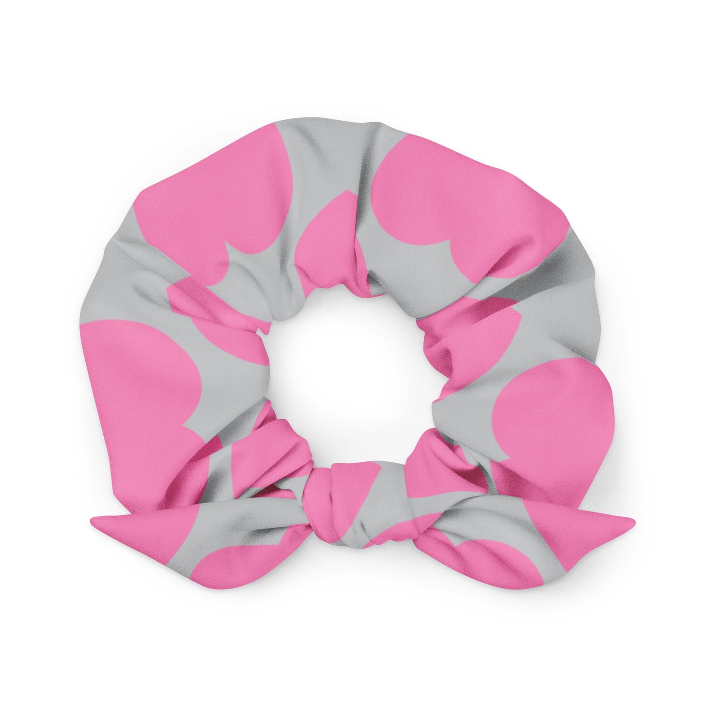 Scrunchie - ELLIE LOVE pink grey - Bold Heart Print