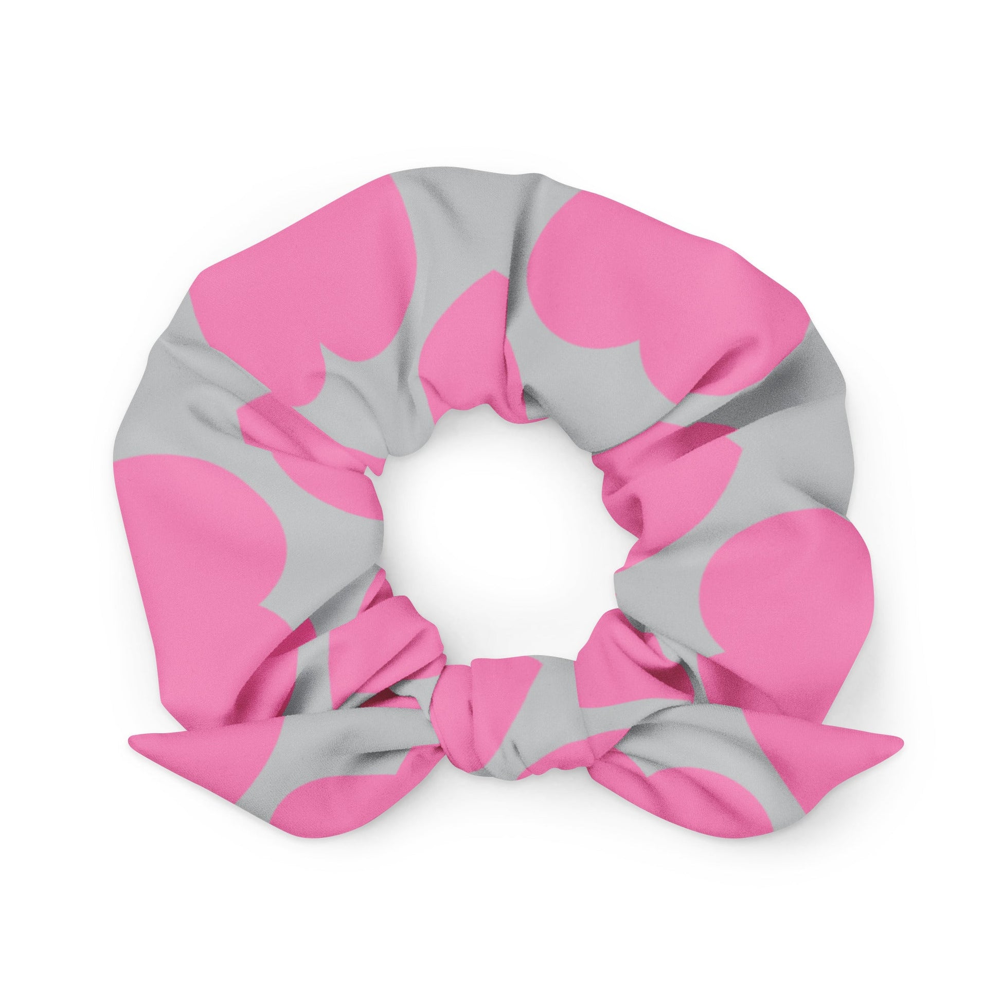 Scrunchie - ELLIE LOVE pink grey - Bold Heart Print