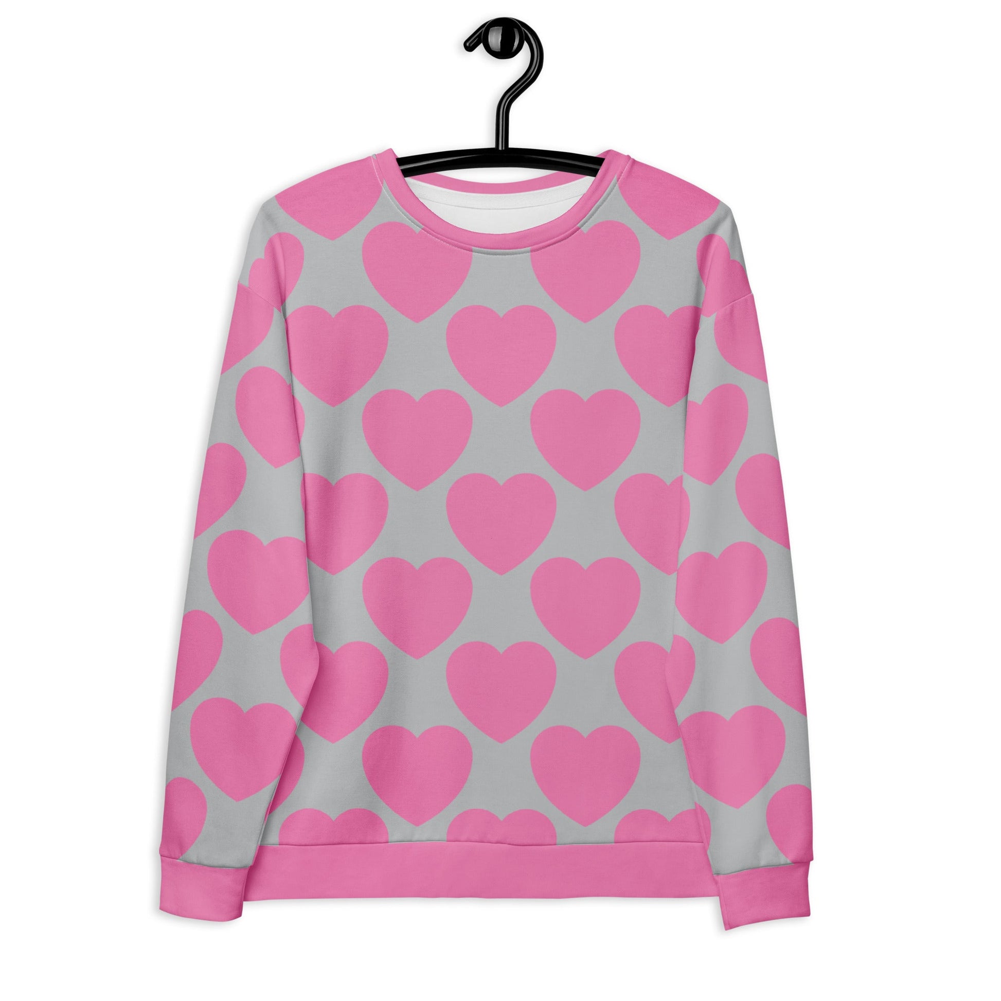 Sweatshirt - ELLIE LOVE pink grey - Bold Heart Print