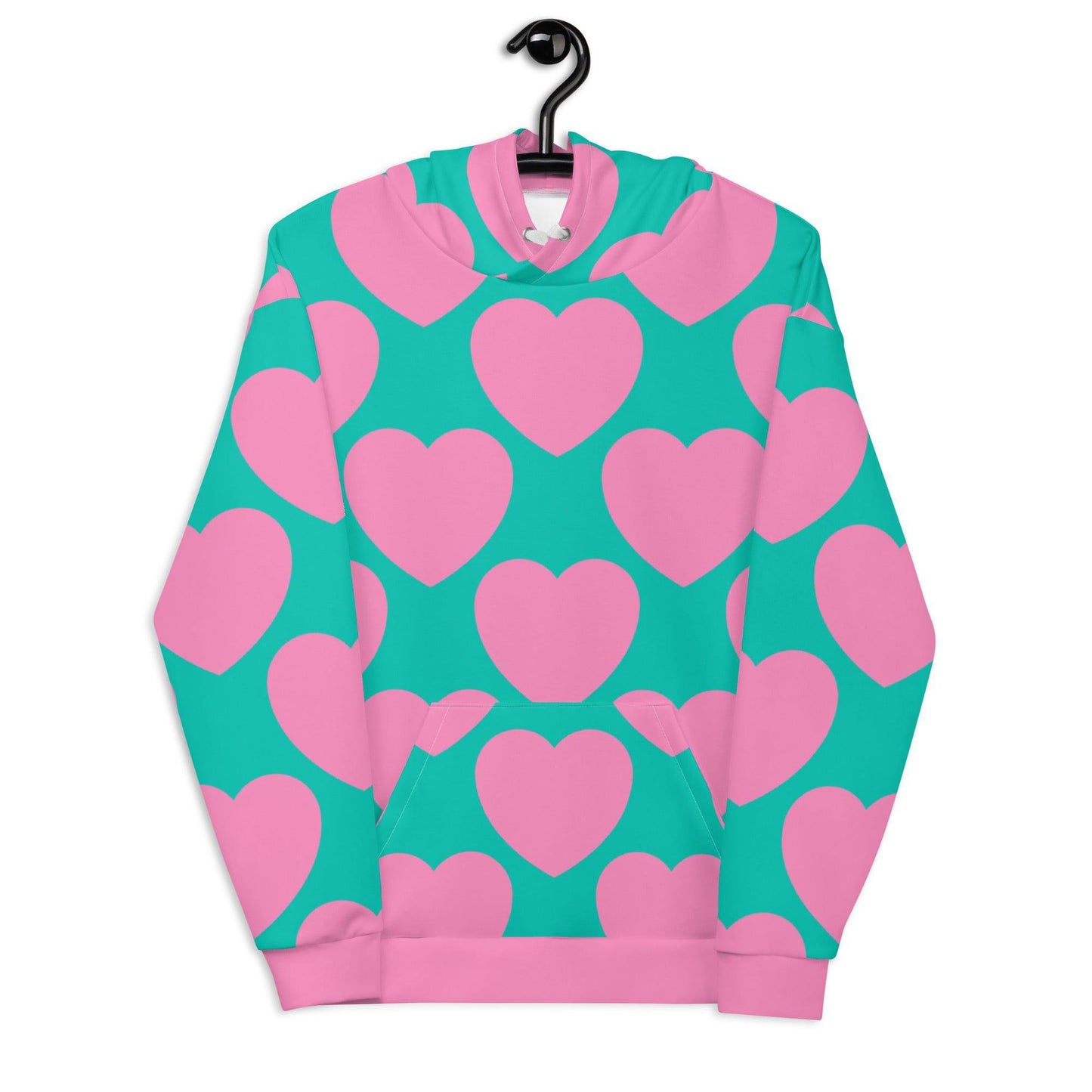 Hoodie - ELLIE LOVE pink mint - Bold Heart Print