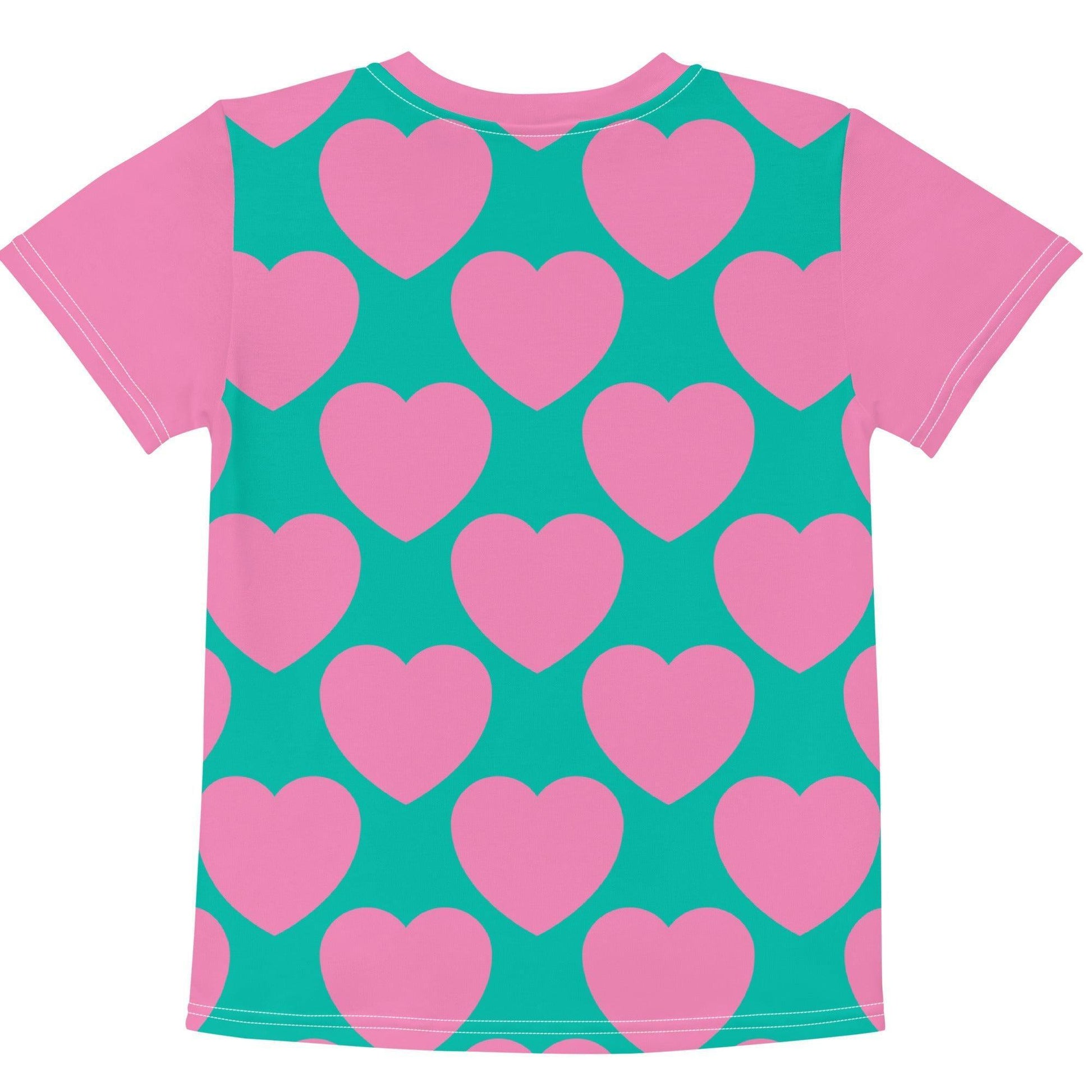 Kids' T-Shirt - ELLIE LOVE pink mint - Bold Heart Print
