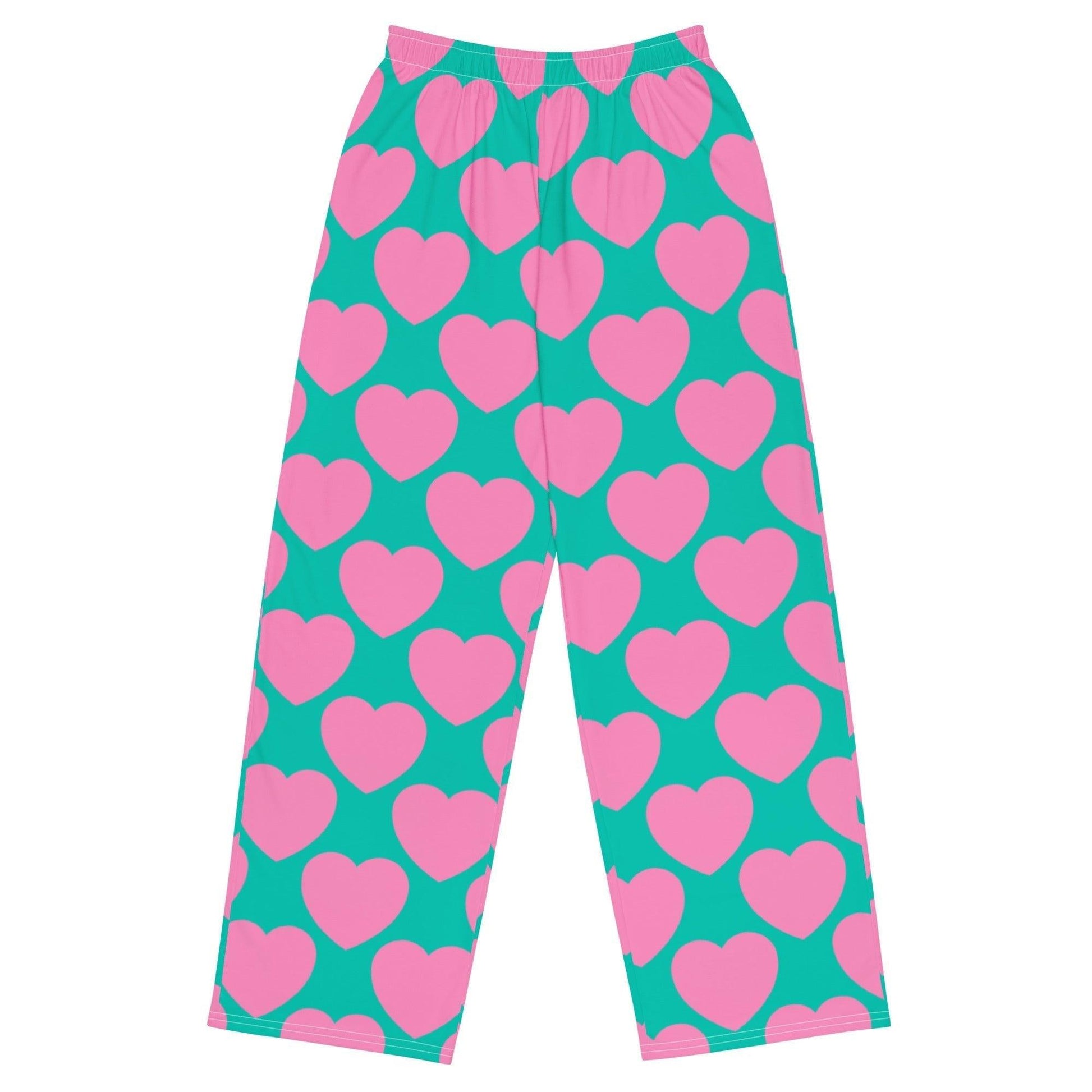 Pants - ELLIE LOVE pink mint - Bold Heart Print