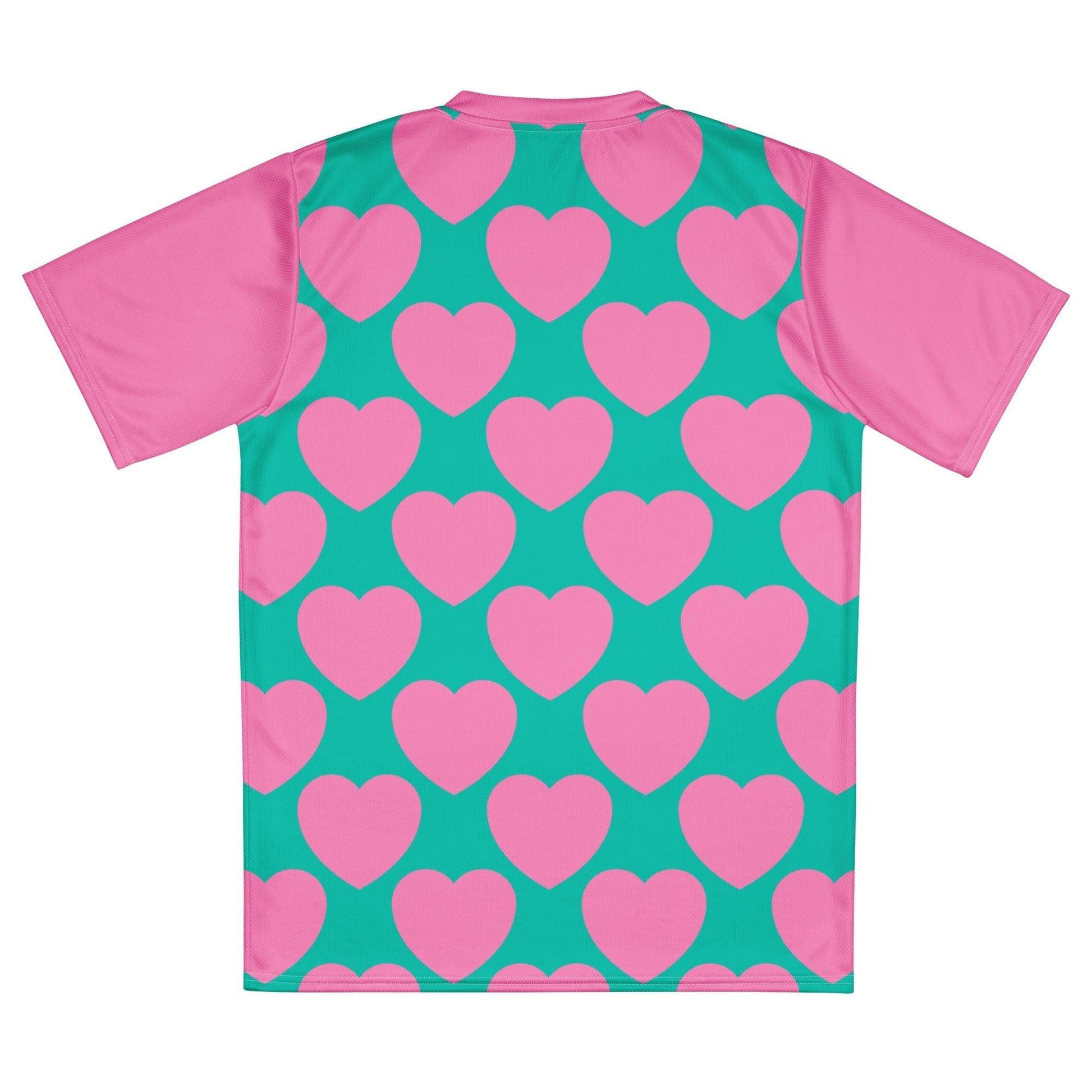 Sports Jersey - ELLIE LOVE pink mint - Bold heart print