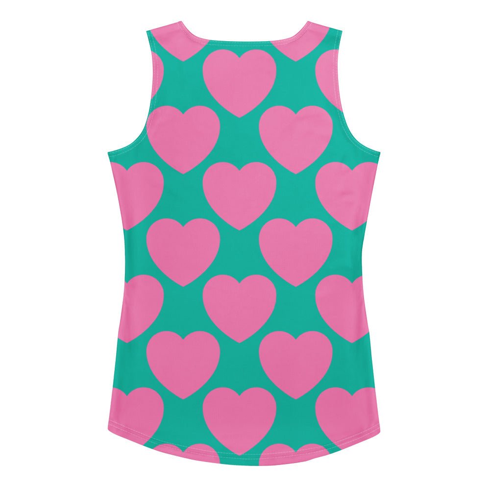 Tank Top - ELLIE LOVE pink mint - Bold Heart Print