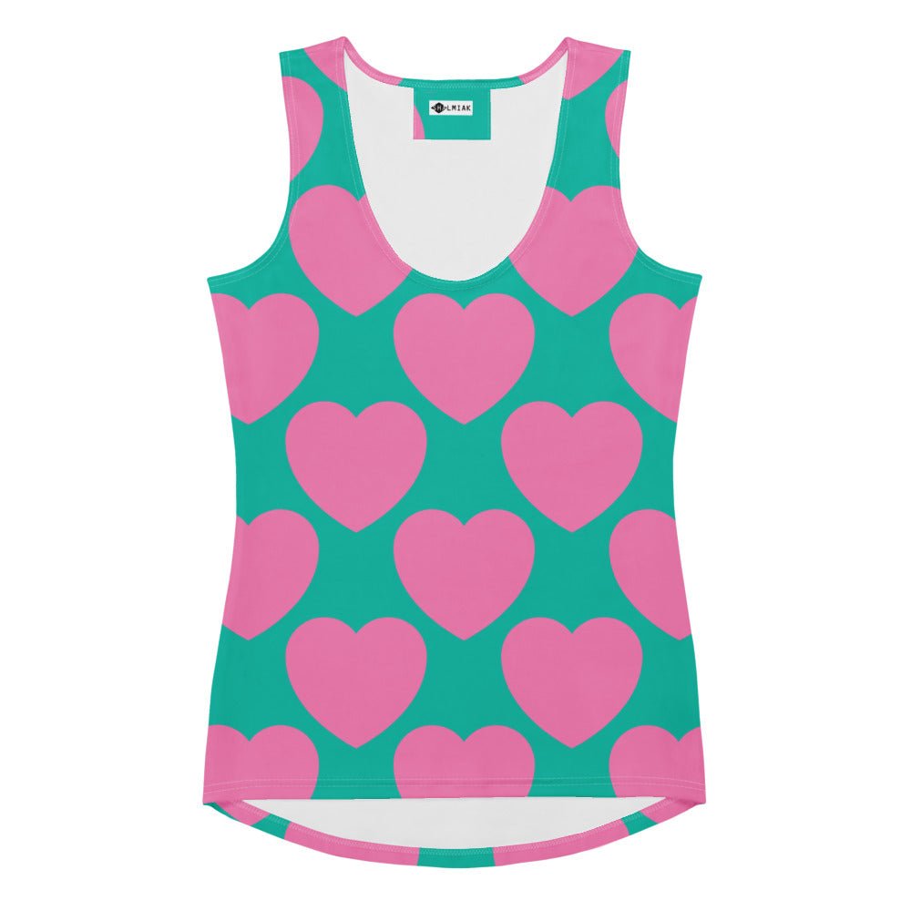 Tank Top - ELLIE LOVE pink mint - Bold Heart Print