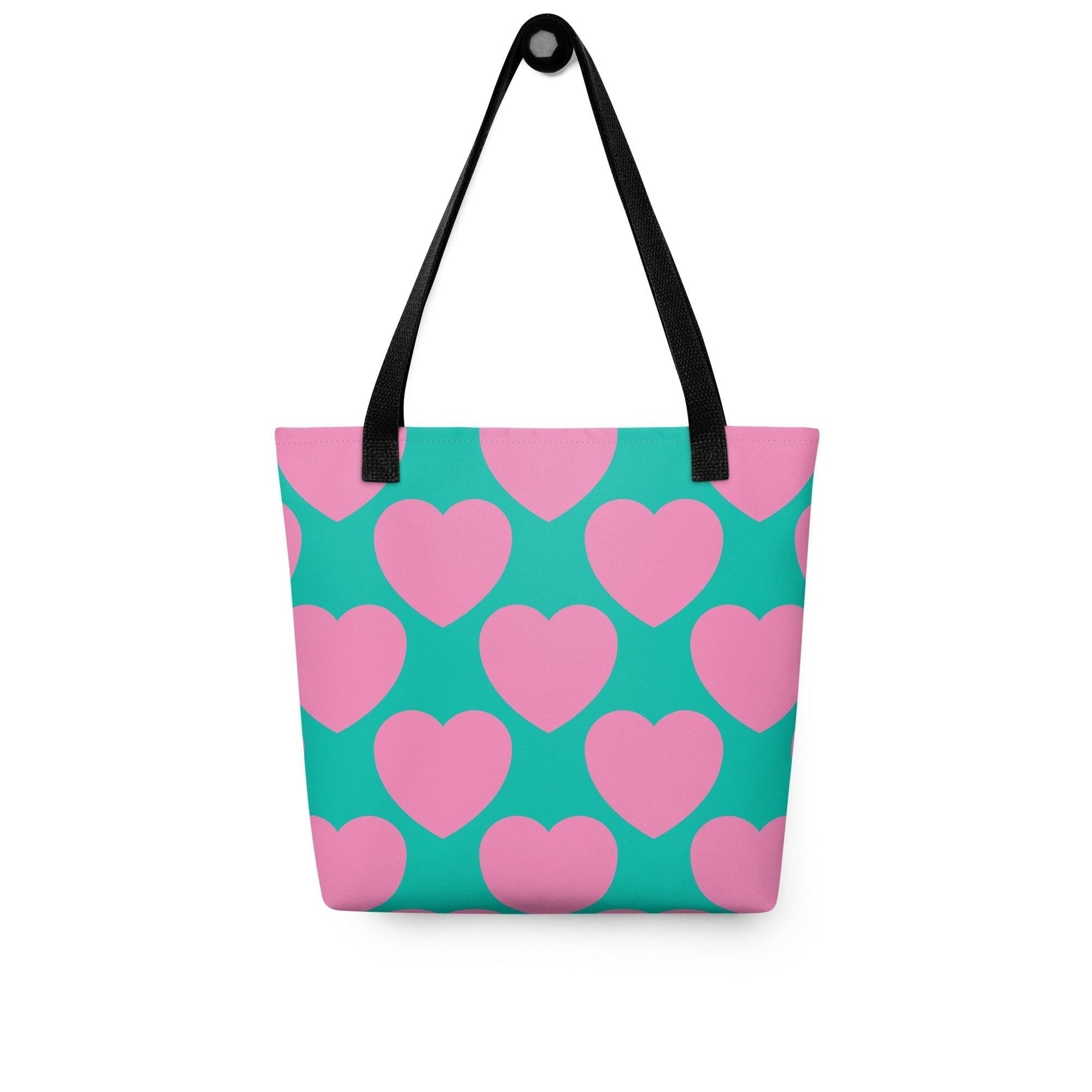 Tote Bag - ELLIE LOVE pink mint - Bold Heart Print