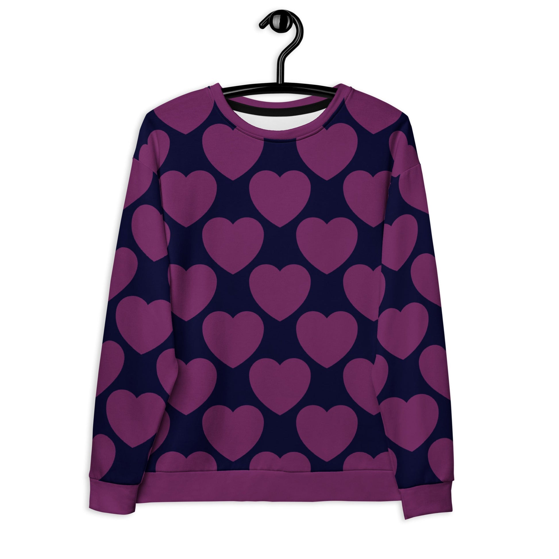 Sweatshirt - ELLIE LOVE plum - Bold Heart Print