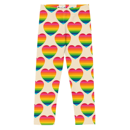 Kids' Leggings -2- ELLIE LOVE rainbow - Bold Heart Print