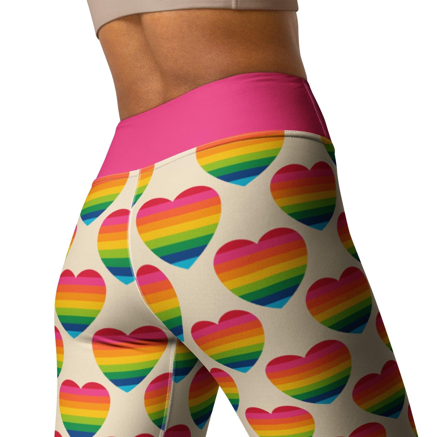 Yoga Leggings -2- ELLIE LOVE rainbow - Bold Heart Print