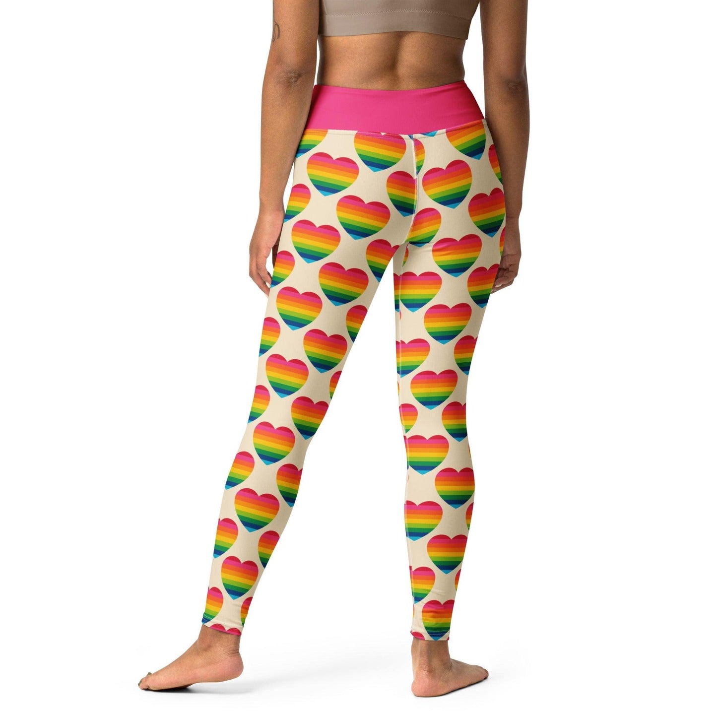 Yoga Leggings -2- ELLIE LOVE rainbow - Bold Heart Print