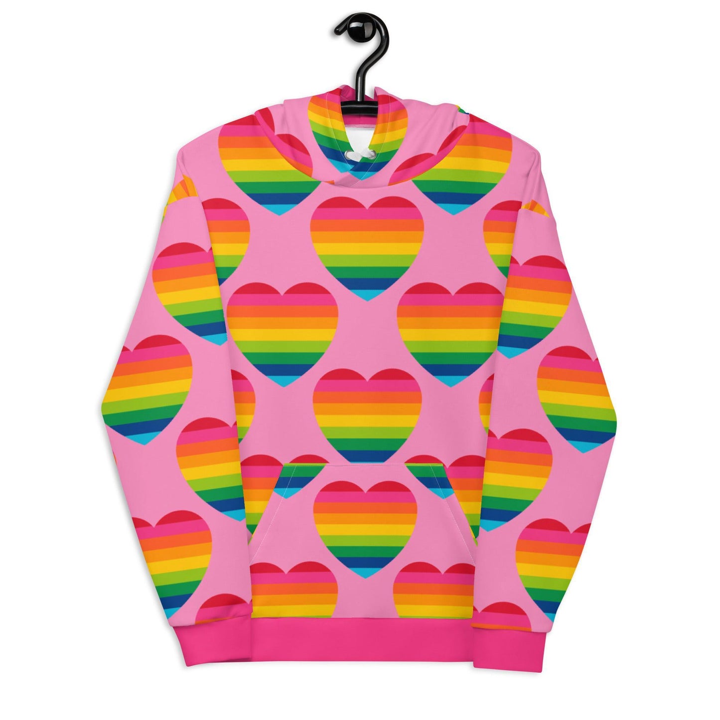 Hoodie - ELLIE LOVE rainbow pink - Bold Heart Print