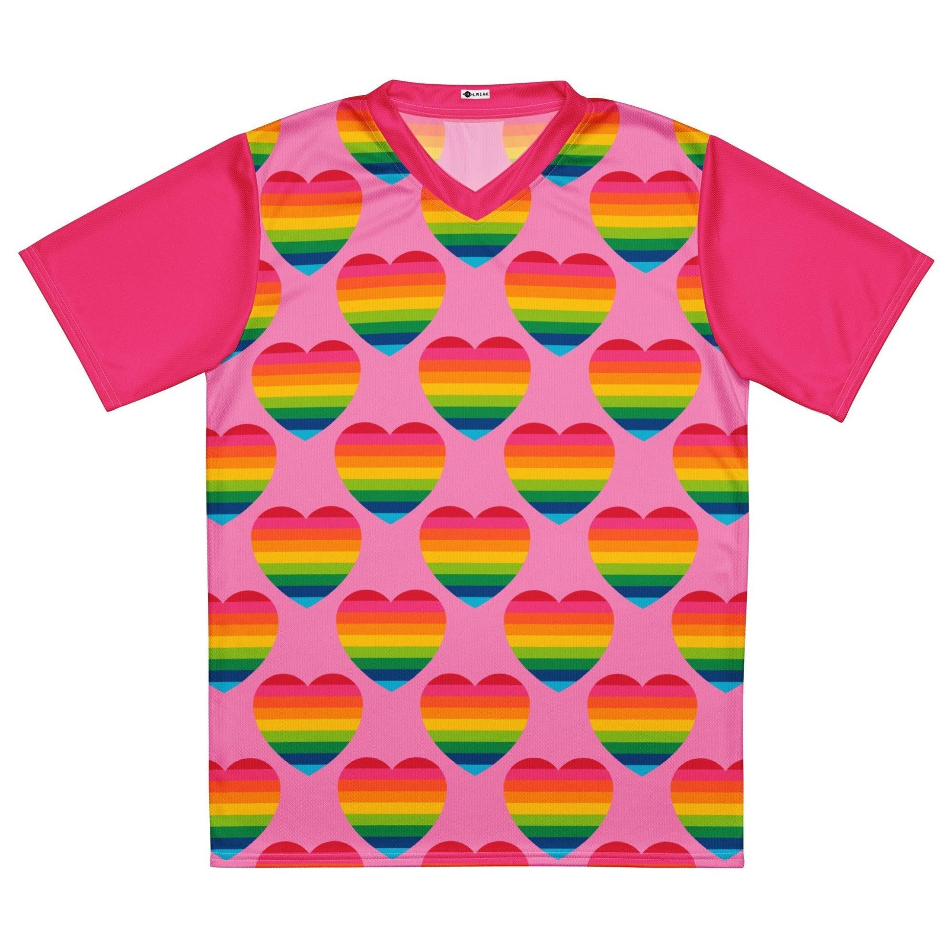 Sports Jersey - ELLIE LOVE rainbow pink - Bold heart print 6XL