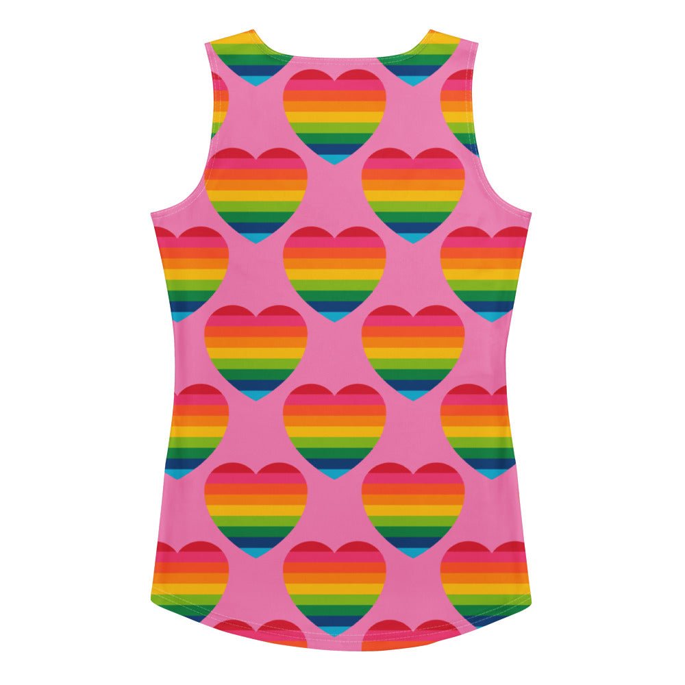 Tank Top - ELLIE LOVE rainbow pink - Bold Heart Print