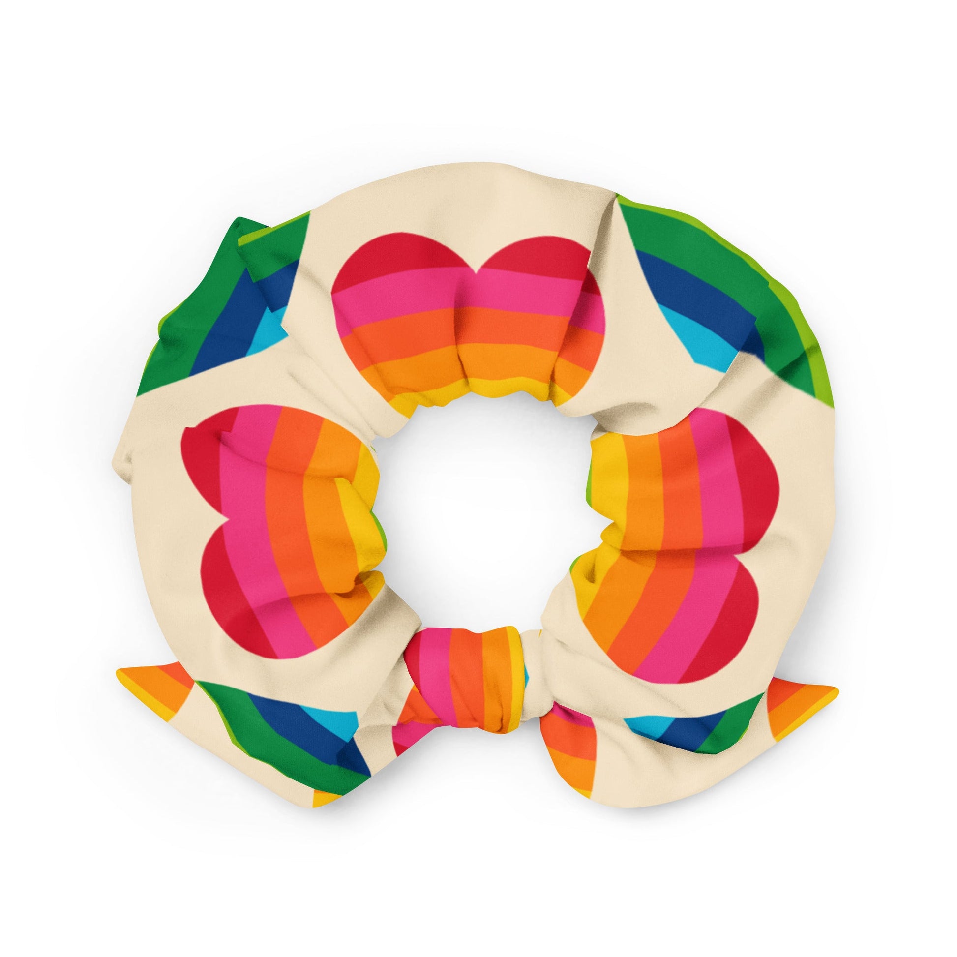 Scrunchie - ELLIE LOVE rainbow - Bold Heart Print