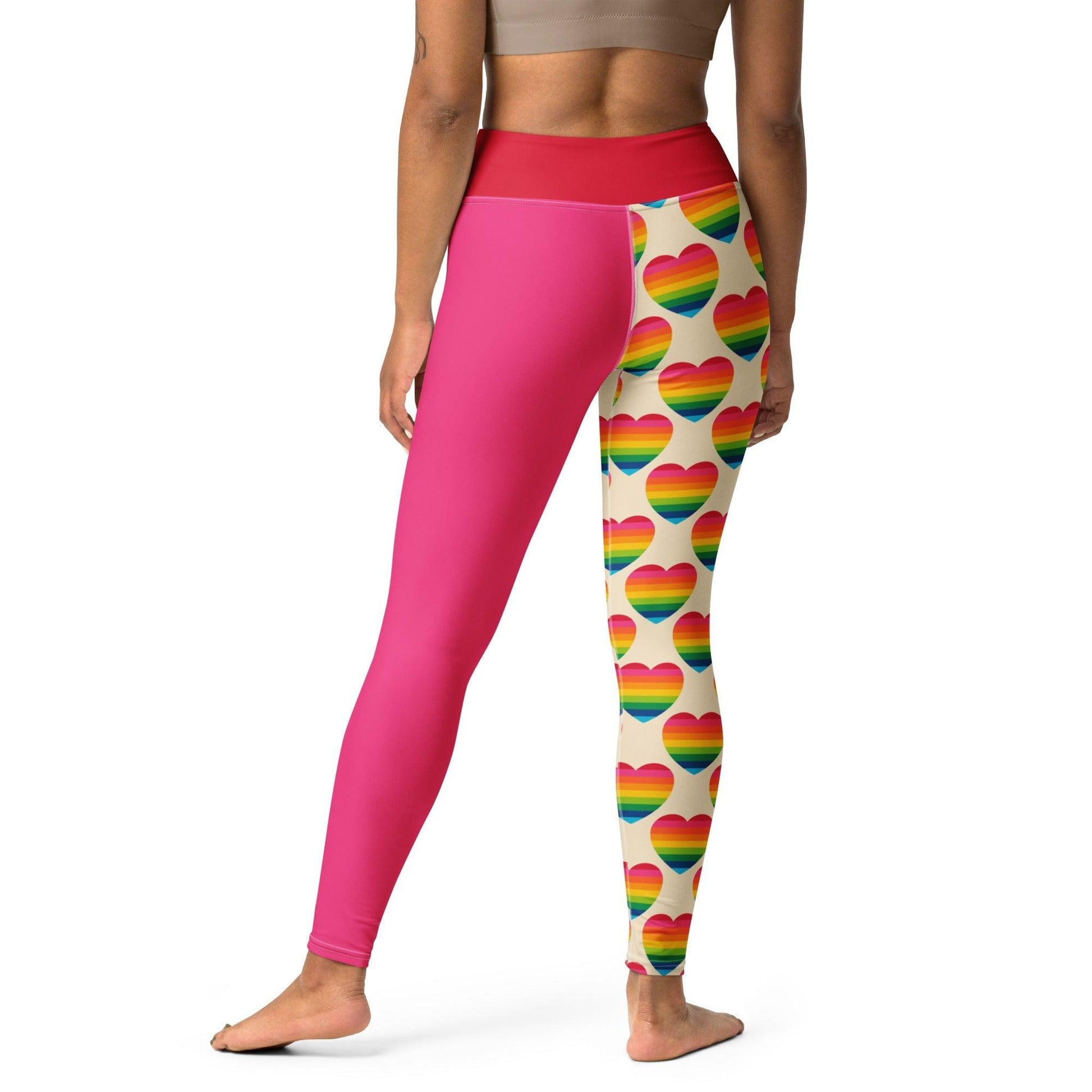 Yoga Leggings - ELLIE LOVE rainbow - Bold Heart Print