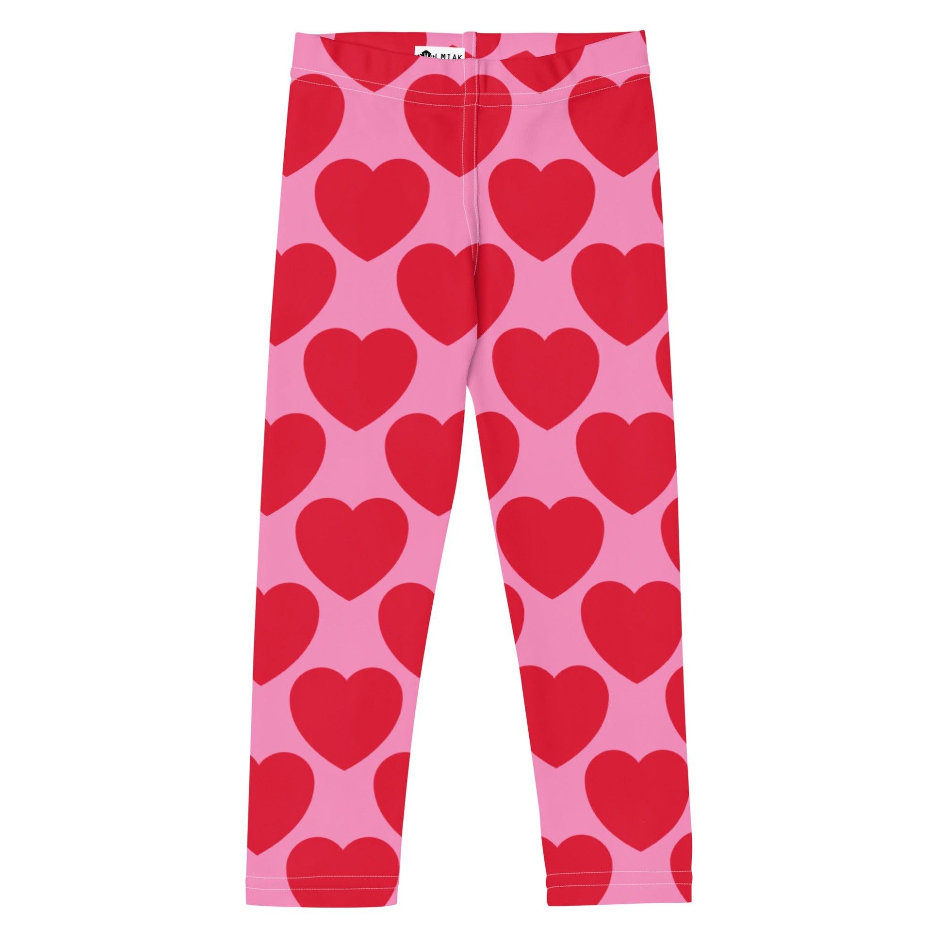 Kids' Leggings -2- ELLIE LOVE red - Bold Heart Print