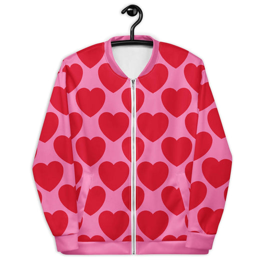 Bomber Jacket - ELLIE LOVE red - Bold Heart Print