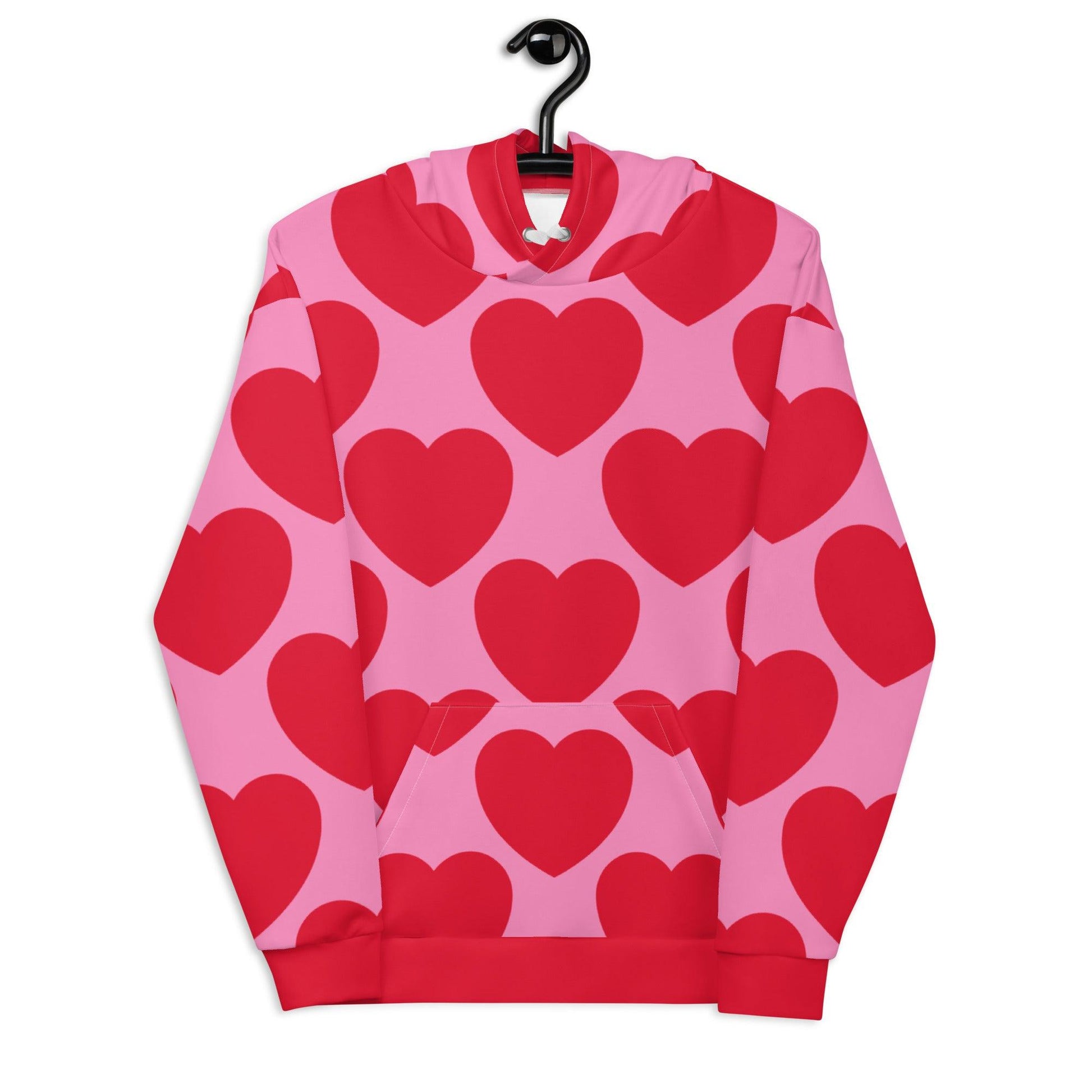 Hoodie - ELLIE LOVE red - Bold Heart Print