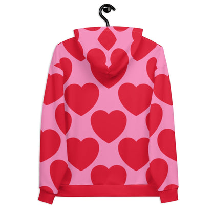 Hoodie - ELLIE LOVE red - Bold heart print