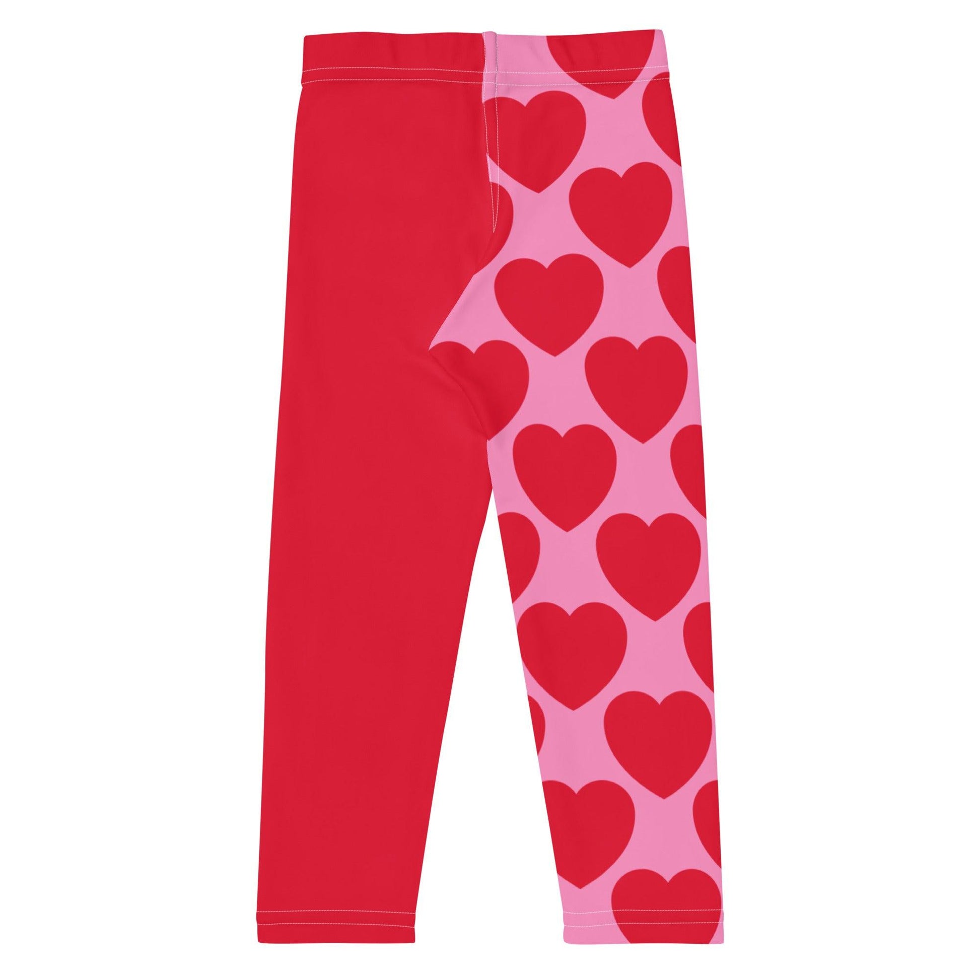 Kids' Leggings - ELLIE LOVE red - Bold Heart Print