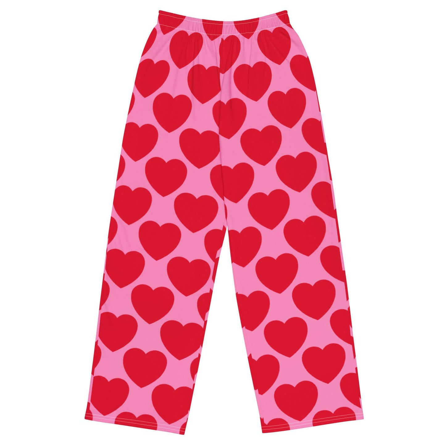 Pants - ELLIE LOVE red - Bold Heart Print