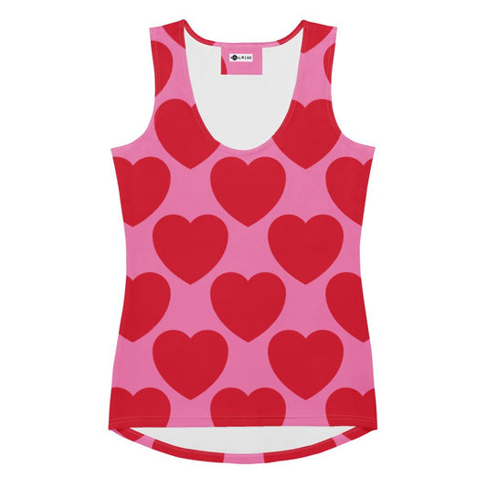 Tank Top - ELLIE LOVE red - Bold Heart Print