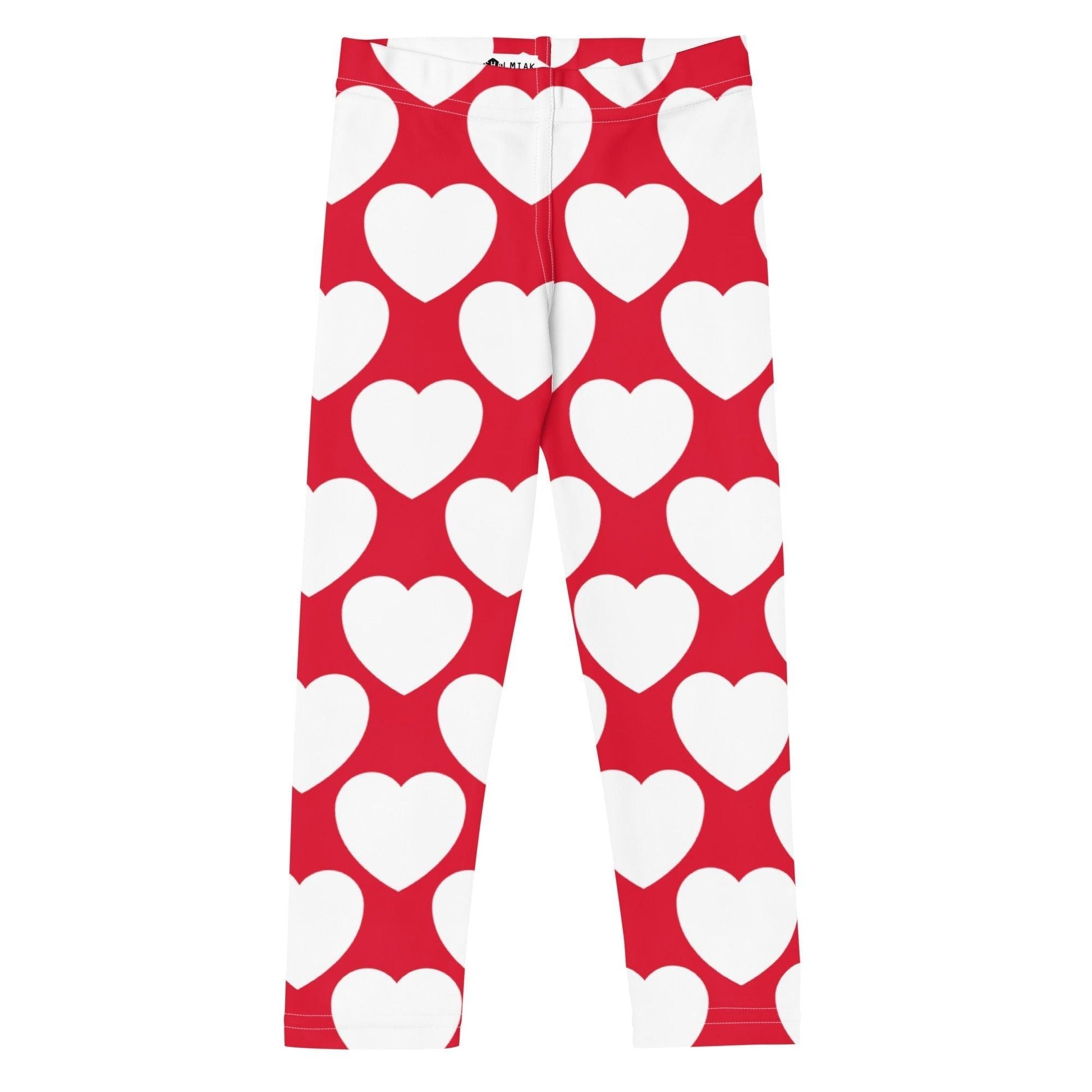 Kids' Leggings -2- - ELLIE LOVE red white - Bold Heart Print