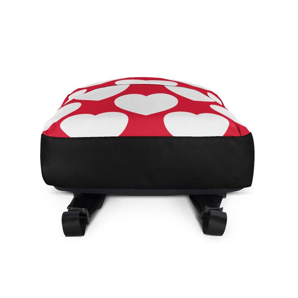 Backpack - ELLIE LOVE red white - Bold Heart Print