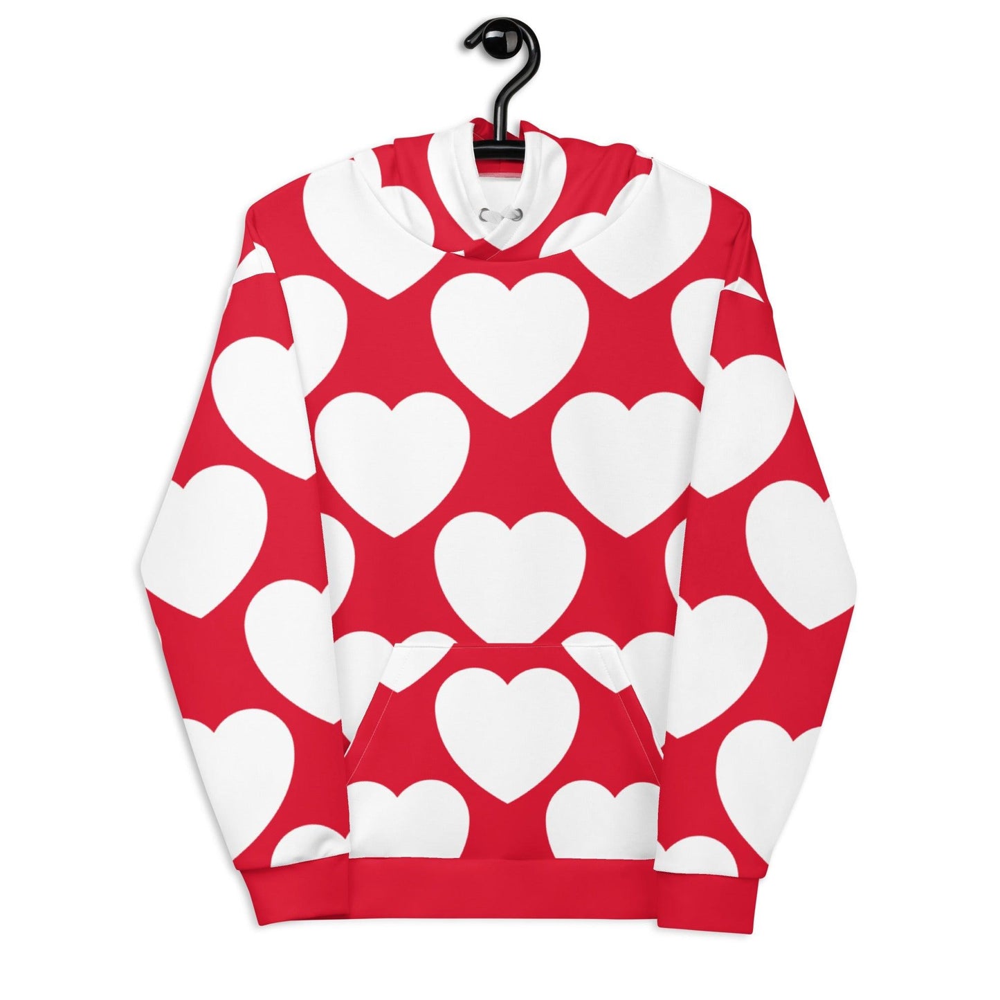 Hoodie - ELLIE LOVE red white - Bold Heart Print